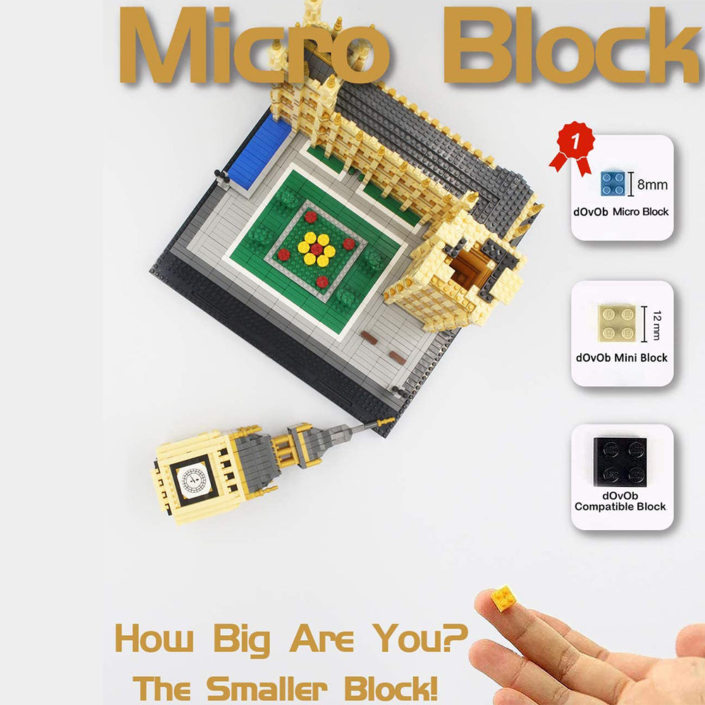 dOvOb Micro Blocks Big Ben Building Blocks Set (3600PCS) - World Famous Architectural Model Toys Gifts for Kid and Adult