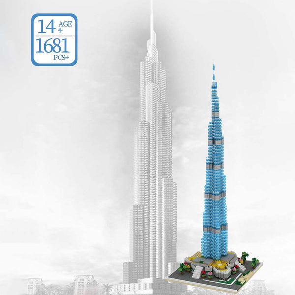 dOvOb Architecture Burj Khalifa Micro Blocks Set, Dubai Landmarks 3D Puzzle  Toy, 1681 Pieces Mini Bricks, Gift for Adults and Kids