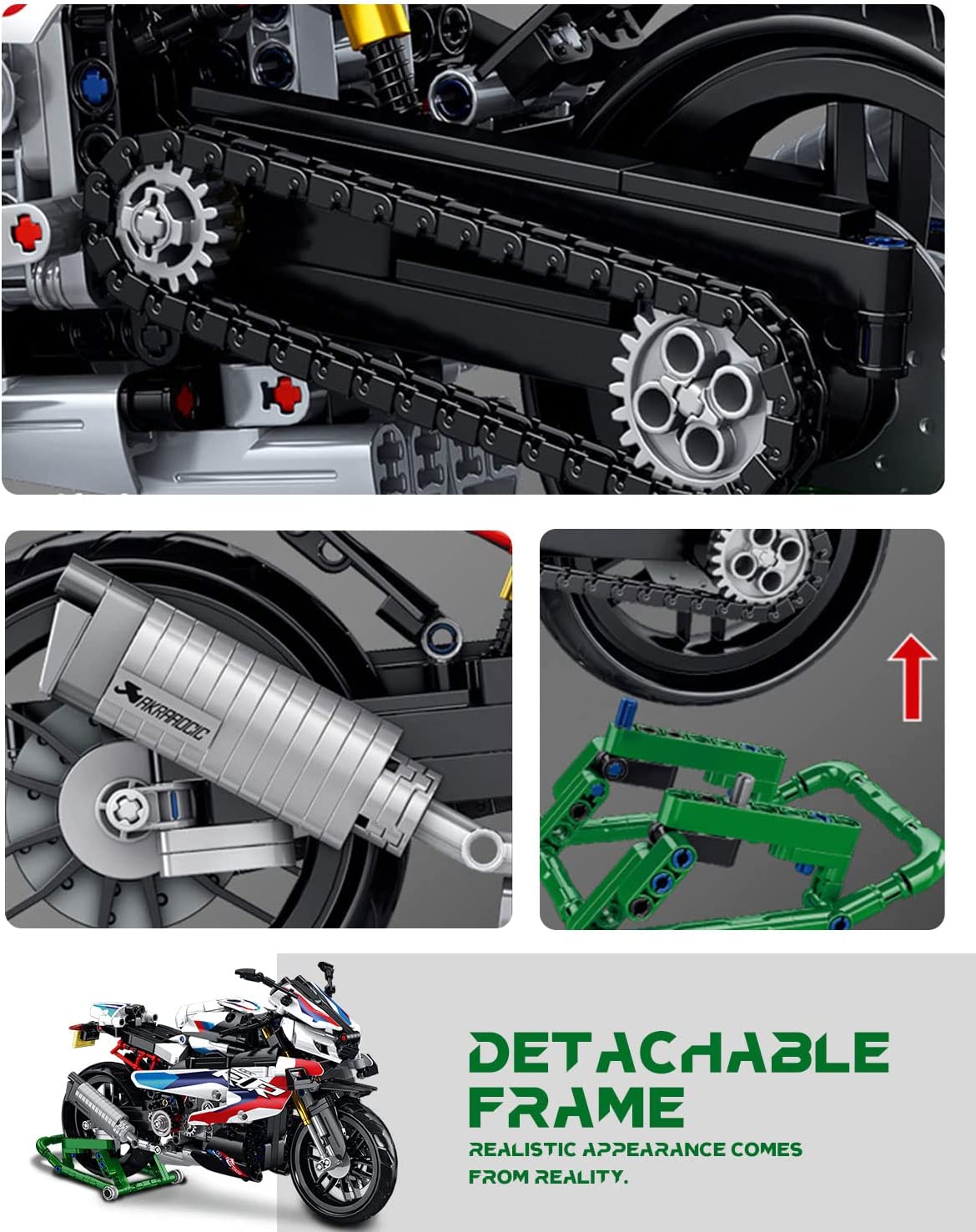 dOvOb Motorcycle 1000 RR Model Building Blocks Set, 912 Pieces Bricks, MOC Toys as Gift for Kids or Adult