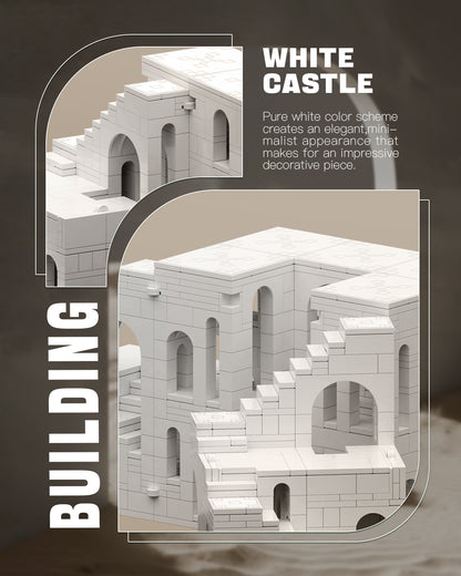 Architectural Transformable White Castle Building Blocks Set