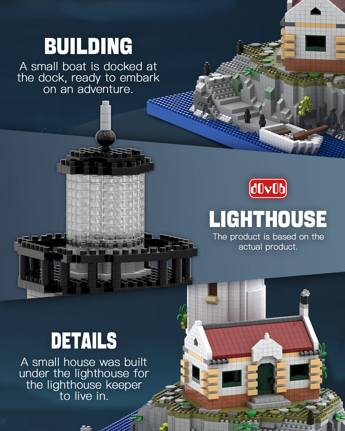 Architectural Light House Micro Mini Building Set