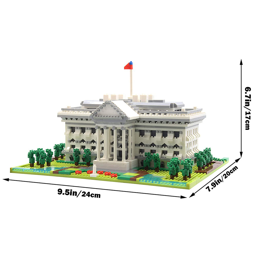 dOvOb Architecture White House Micro Mini Blocks (2021PCS) - 3D Puzzle Building Blocks Set Toys for Kids or Adult