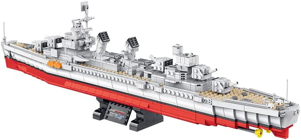 dOvOb Military Fletcher-Class Destroyer Model Building Blocks Kit, 1338 Pieces Bricks, STEM Toys for Kits or Adult
