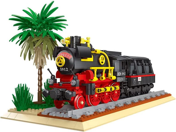 dOvOb Classic Steam Train Building Kit with Train Track, Collectible Steam Locomotive Display Toys Set for Kids and Aduld (676 PCS)