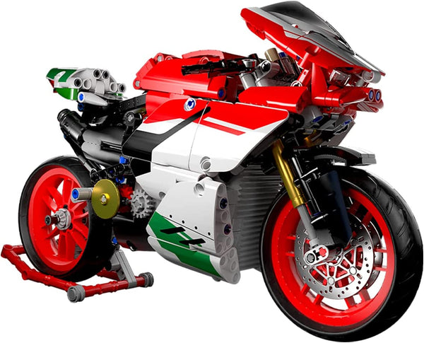 dOvOb Motorcycle V4 Model Building Blocks Set, 803 Pieces Bricks, Build a Stylish Motorbike Display Model, Collectible Building Kit for Kids or Adults