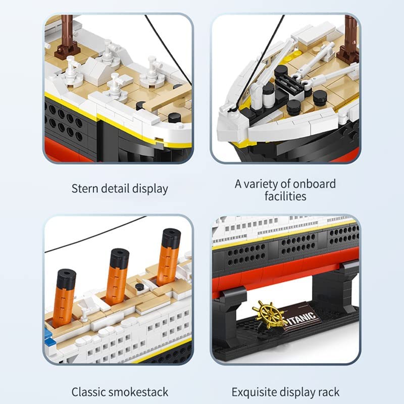 dOvOb Mini Blocks Titanic Building Set, 1288 Pieces Mini Bricks, Toys Gift for Adults and Kids