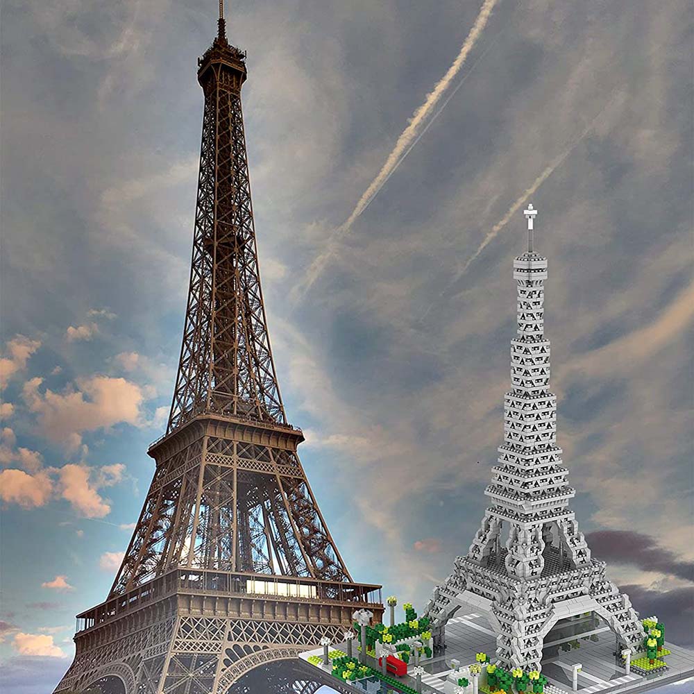 dOvOb Architecture Eiffel Tower Micro Blocks Set, 3369 Pieces Mini Bricks 3D Puzzle Toy, Gift for Adults and Kids