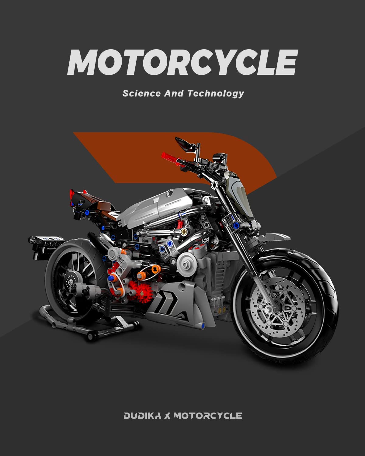 dOvOb Motorcycle Building Blocks Set, 827 Pieces Bricks, Compatible with Major Brands