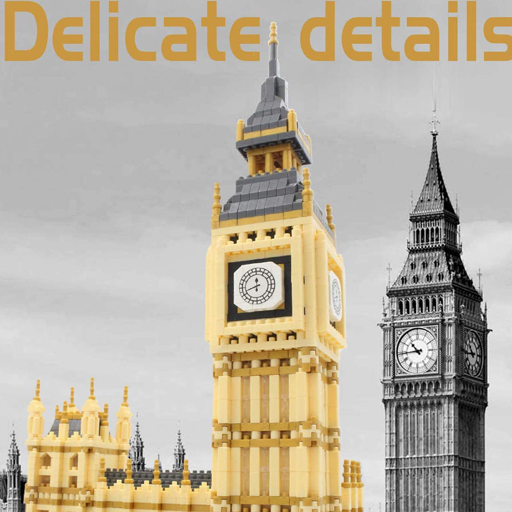 dOvOb Micro Blocks Big Ben Building Blocks Set (3600PCS) - World Famous Architectural Model Toys Gifts for Kid and Adult