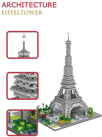 dOvOb Architecture Eiffel Tower Micro Blocks Set, 3369 Pieces Mini Bricks 3D Puzzle Toy, Gift for Adults and Kids