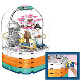 dOvOb Sakura Treehouse Rotatable Box Building Kit and Building Model Set, with Llights and 1 Figures, 260 Pieces Building Blocks, Toys Gifts for Children and Adult