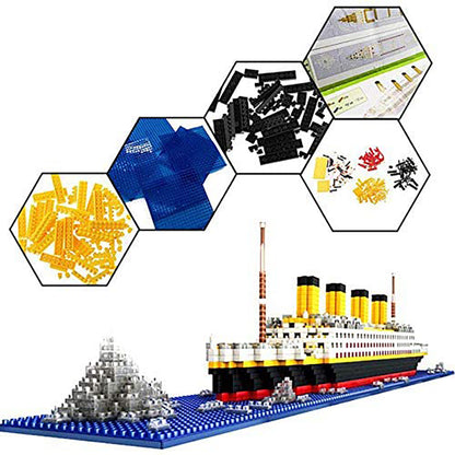 dOvOb Micro Mini Blocks Titanic Model Building Set with 2 Figure, 1872 Piece Mini Bricks Toy, Gift for Adults and Kids