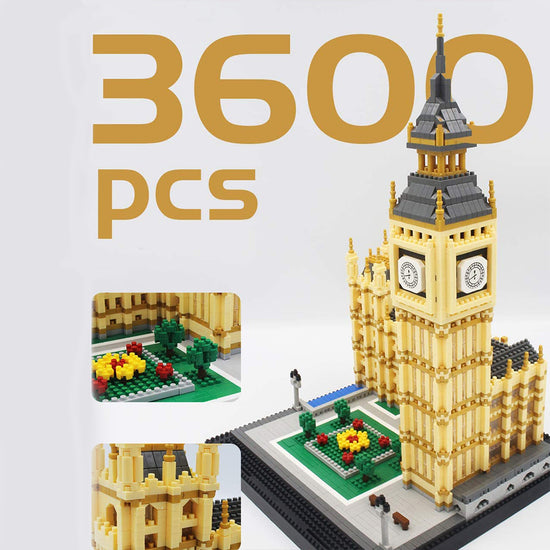 dOvOb Micro Blocks Big Ben Building Blocks Set (3600PCS) - World Famous Architectural Model Toys Gifts for Kid and Adult