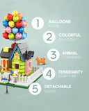 dOvOb Decor Flying Balloon House Building Kit for Kids, Creative Suspended Gravity Model Set, Girl Toys for Christmas and Birthday Gifts (635 pcs)