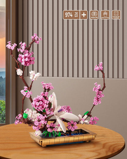 dOvOb Decor Lilac Bonsai Plant Building Blocks Set, Flower Bouquet Model Toys as Gift for Adult, Idea Display Pieces for The Home or Office(974 Pieces)