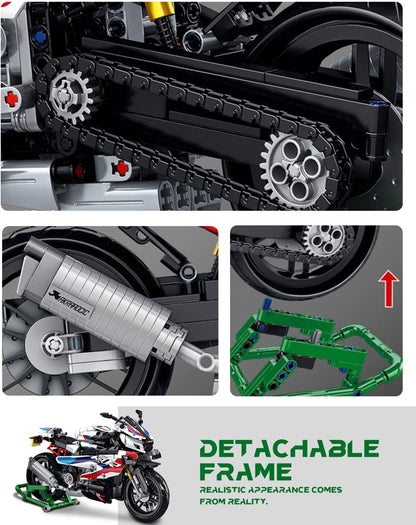 dOvOb Motorcycle 1000 RR Model Building Blocks Set, 912 Pieces Bricks, MOC Toys as Gift for Kids or Adult