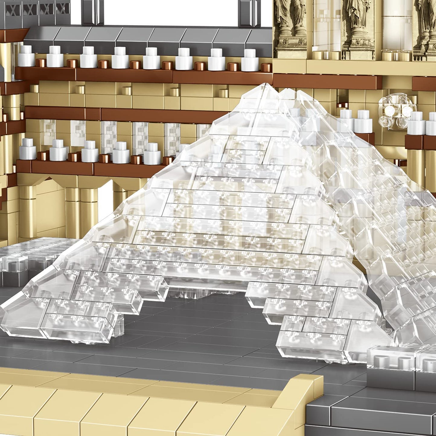dOvOb Architecture Louvre Micro Building Blocks Set（3377PCS） - World Famous Architectural Model Toys Gifts for Kid and Adult