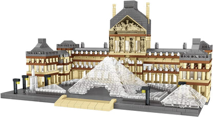 dOvOb Architecture Louvre Micro Building Blocks Set（3377PCS） - World Famous Architectural Model Toys Gifts for Kid and Adult