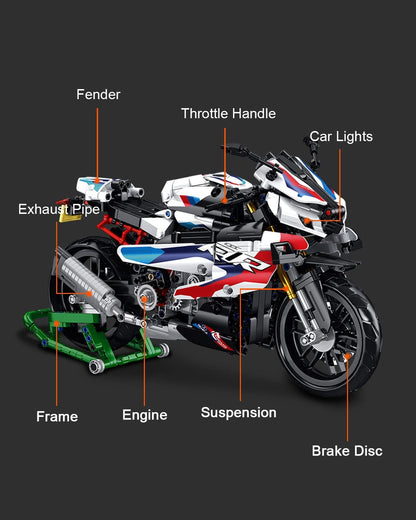 dOvOb Motorcycle 1000 RR Model Building Blocks Set, 912 Pieces Bricks, MOC Toys as Gift for Kids or Adult