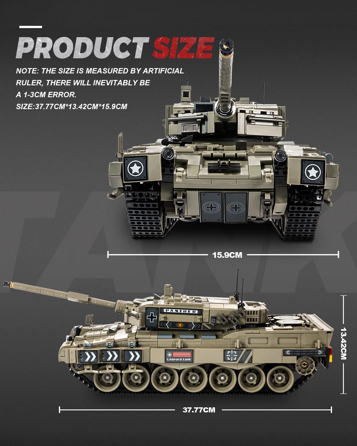 dOvOb Military Leopard 2A4 Tank Building Blocks Set, 1747 Pieces Bricks, Army Toys as Gift for Kids or Adult
