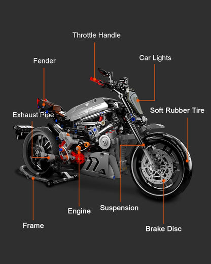 dOvOb Motorcycle Building Blocks Set, 827 Pieces Bricks, Compatible with Major Brands